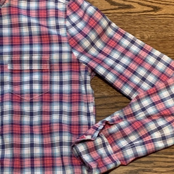 American Eagle Womens Pink Plaid Button Up, Classic Prep Fit, Size Small Petite - Picture 2 of 10